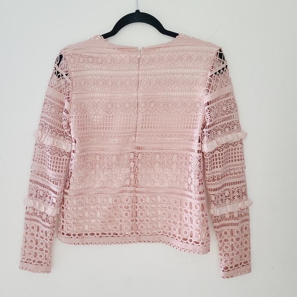 RACHEL PARCELL embroidered lace long Sleeves top - Picture 6 of 9